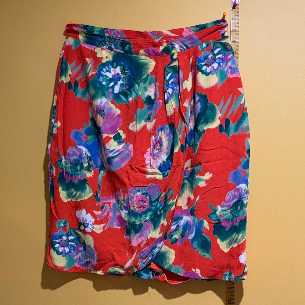 Vintage Floral Pencil Skirt